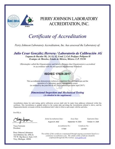 Perry Johnson Laboratory Accreditation